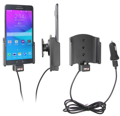 Brodit Aktiv holder med USB-kabel og cigaretadapter, Samsung Galaxy Note 4 