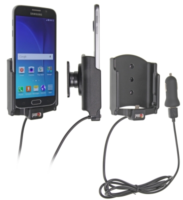 Brodit Aktiv holder med USB-kabel og cigaretadapter, Samsung Galaxy S6 