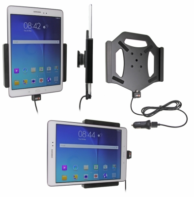 Brodit Aktiv holder med USB-kabel og cigaretadapter, Samsung Galaxy Tab A 9.7 