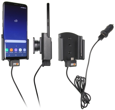 Brodit Aktiv holder med USB-kabel og cigaretadapter, Samsung Galaxy S8 