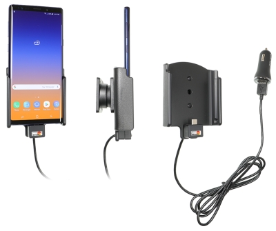 Brodit Aktiv holder med USB-kabel og cigarettadapter, Samsung Galaxy Note 9 