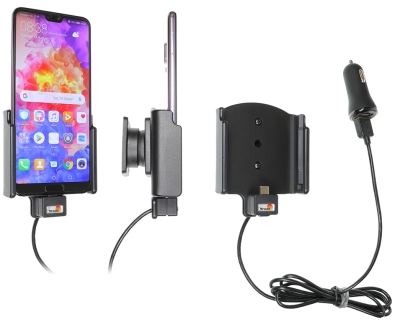 Brodit Aktiv holder med USB-kabel og cigaretadapter, Huawei P20 Pro 