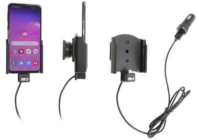 Brodit Aktiv holder med USB-kabel og cigaretadapter, Samsung Galaxy S10e 