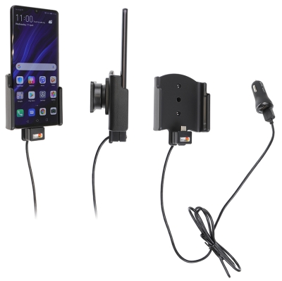 Brodit Aktiv holder med USB-kabel og cigaretadapter, Huawei P30 Pro 