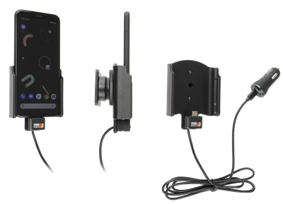 Brodit Aktiv holder med USB-kabel og cigaretadapter, Google Pixel 4 