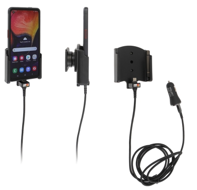 Brodit Aktiv holder med USB-kabel og cigaretadapter, Samsung Galaxy Xcover Pro SM-G715 