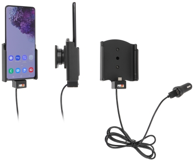 Brodit Aktiv holder med USB-kabel og cigaretadapter, Samsung Galaxy S20 Plus 5G (SM-G986B/SM-G986F) 