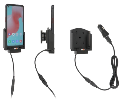 Brodit Aktiv holder med USB-kabel og cigaretadapter, Samsung Galaxy Xcover Pro SM-G715 