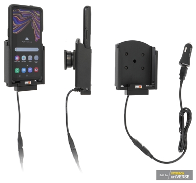 Brodit Aktiv holder med USB-kabel og cigaretadapter, Samsung Galaxy Xcover Pro SM-G715 