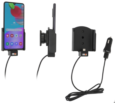 Brodit Aktiv holder med USB-kabel og cigaretadapter, Samsung Galaxy A41 (SM-A415F) 