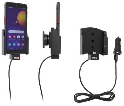 Brodit Aktiv holder med USB-kabel og cigaretadapter, Samsung Galaxy Xcover 5 