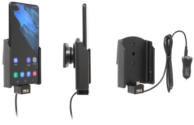 Brodit Aktiv holder med USB-kabel og cigaretadapter, Samsung Galaxy S21+ 5G SM-G996B/SM-G996B/DS 