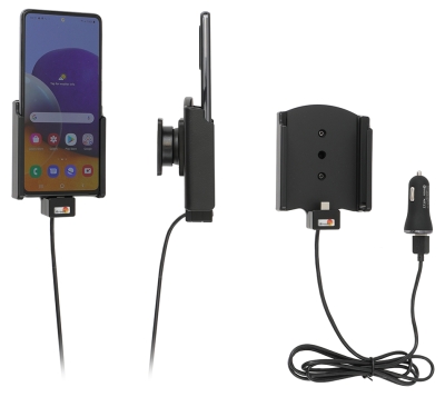 Brodit Aktiv holder med USB-kabel og cigaretadapter, Samsung Galaxy A72 SM-A725F/DS 