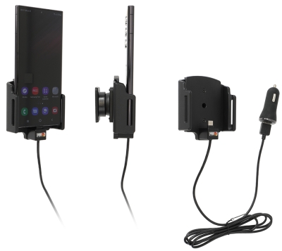 Brodit Aktiv holder med USB-kabel og cigaretadapter, Samsung Galaxy S22 Ultra 5G (SM-S908B/SM-S908B/DS) 