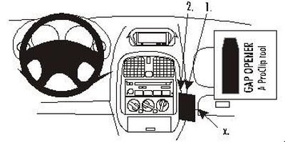 ProClip Monteringsbygel Mitsubishi Carisma 99-05, Vinklad