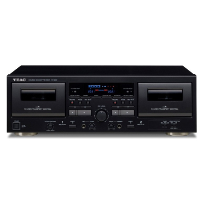 Teac W-1200 dobbelt kassettebåndoptager med digitalisering, sort