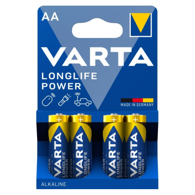 Varta Longlife Power AA, alkaliske batterier, 4 stk.