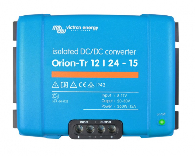 Victron Orion-Tr DC-DC-omformer, 12V ind 24V ud, isoleret 15A