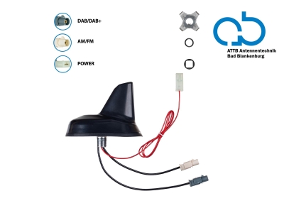 Tagantenne AM/FM DAB+ Shark 12V ekstern