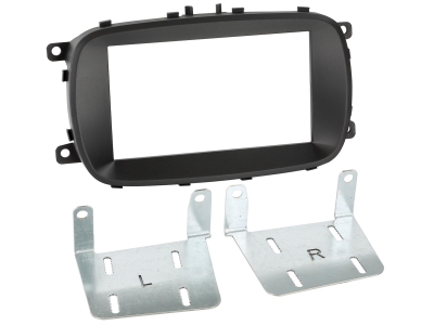 Monteringsramme 2-DIN Fiat 500X, sort