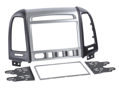 Monteringsramme 2-DIN Hyundai Santa Fe, sølv/sort