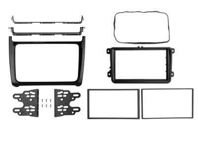 Monteringsramme 2-DIN VW Polo 2014-2017, piano sort