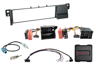 1-DIN Installationskit BMW 3-serie E46, Ratstyring/antenneadapter