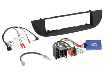 1-DIN Monteringsramme Fiat 500 sort 2007-2015
