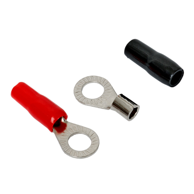 Auto-Connect rød og sort ringkabelsko M8, 10 mm²