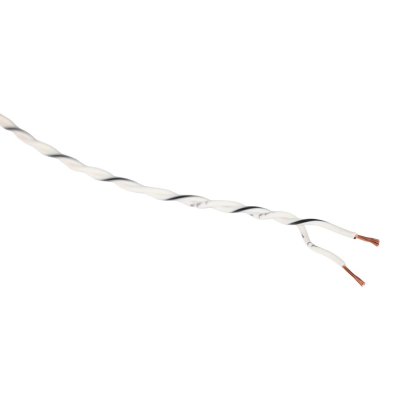 Auto-Connect tvunnet OFC-højttalerkabel 2x0.5 mm², hvid, løbende meter