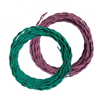 Auto-Connect tvundet højtalerledning 2x1.0mm² grøn og lilla, 6 meter