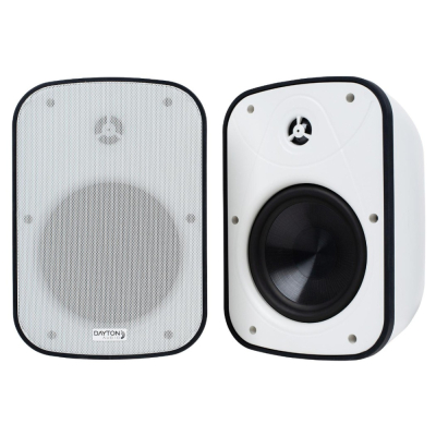 Dayton Audio IO65XP, aktive 6,5-tommers udendørshøjttalere, hvidt par