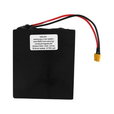 Li-ion batteri 16,8volt 15Ah 21700-celler med BMS