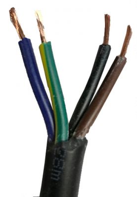 Strömkabel LED-lampor 4x0,75mm Svart