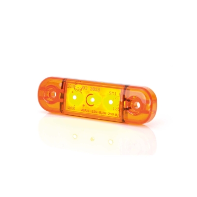 Strands Sidomarkering Slim Orange 3 LED,9-36V IP68. E-mærket.