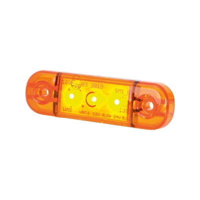 Strands Sidomarkering Slim Orange 3 LED,9-36V IP68. E-mærket.
