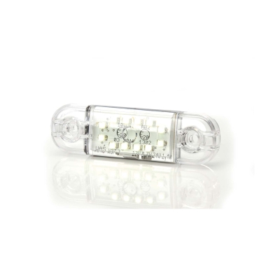 Strands Positionslys Hvid Slim 12 LED, 9-36V IP68. E-mærket.