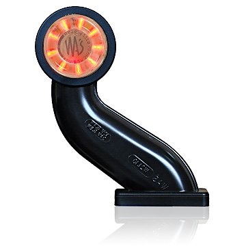 Strands Gummiarm Hvid/Rød LED Højre, Klarglas. E-Mærket 12-24V