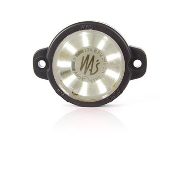 Strands Positionslys Hvid Rund, Klarglas. 12-24V