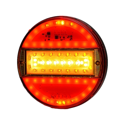 Strands Rund LED 5 Kamre 12-24V, 142 mm Dia Farvet Linse