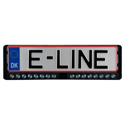 Strands Nuuk E-Line Duo DK/FI/AT, LED-lysbjælke med nummerpladeholder, sort