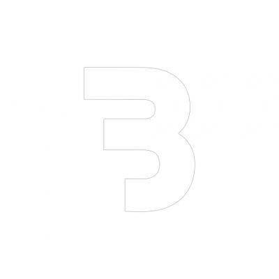 Bass Habit B-klistermærke 7x7cm, hvid