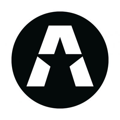 GAS A STAR-klistermærke 17x17cm, sort og hvid