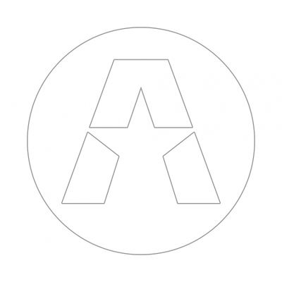 GAS A STAR-klistermærke 17x17cm, hvid og sort