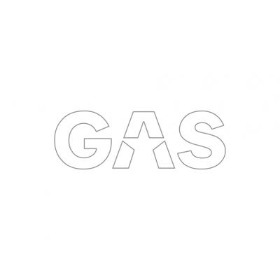 GAS-klistermærke 16x5.5cm, hvid