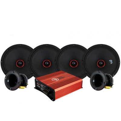 Bass Habit SPL Elite SE200M & SP35H SPL-pakke med forstærker, medium