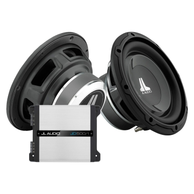 2-pak JL Audio 8W1v3-4 med JD500/1, 2x8 baspakke