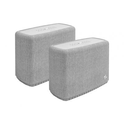 2-pakke Audio Pro A15 bærbar WiFi- og Bluetooth-højttaler, lys grå