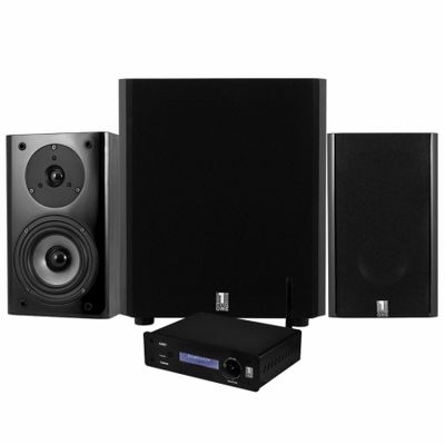 System One A50BT med SB-15B stativhögtalare & W-100 Sub, svart