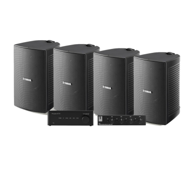 4-pack Yamaha NS-AW294 med Tangent Ampster BT III og højttalervælger, udendørspakke